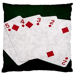 Poker Hands   Straight Flush Diamonds Large Flano Cushion Case (one Side) by FunnyCow