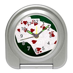 Poker Hands Straight Flush Hearts Travel Alarm Clocks by FunnyCow