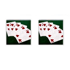 Poker Hands Straight Flush Hearts Cufflinks (square) by FunnyCow