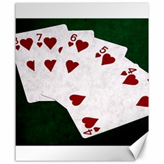 Poker Hands Straight Flush Hearts Canvas 8  X 10  by FunnyCow