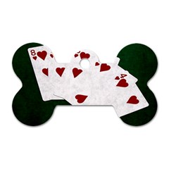 Poker Hands Straight Flush Hearts Dog Tag Bone (one Side) by FunnyCow