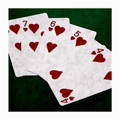 Poker Hands Straight Flush Hearts Medium Glasses Cloth (2-side) by FunnyCow