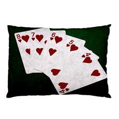 Poker Hands Straight Flush Hearts Pillow Case by FunnyCow