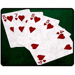 Poker Hands Straight Flush Hearts Fleece Blanket (medium)  by FunnyCow