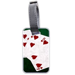 Poker Hands Straight Flush Hearts Luggage Tags (two Sides) by FunnyCow