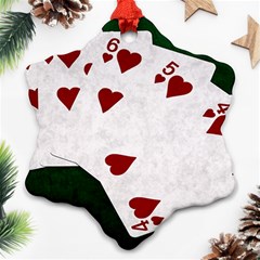 Poker Hands Straight Flush Hearts Ornament (snowflake) by FunnyCow