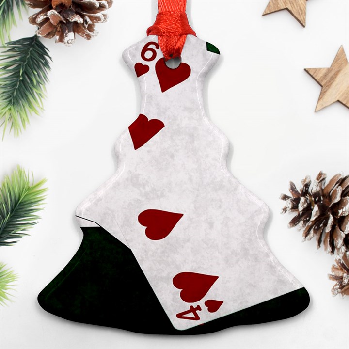 Poker Hands Straight Flush Hearts Ornament (Christmas Tree) 