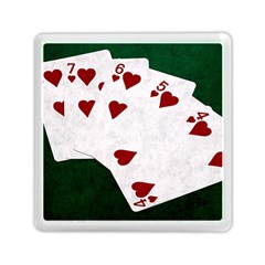 Poker Hands Straight Flush Hearts Memory Card Reader (square)  by FunnyCow