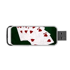 Poker Hands Straight Flush Hearts Portable Usb Flash (one Side) by FunnyCow