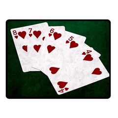 Poker Hands Straight Flush Hearts Double Sided Fleece Blanket (small)  by FunnyCow