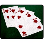 Poker Hands Straight Flush Hearts Double Sided Fleece Blanket (Medium)  58.8 x47.4  Blanket Front