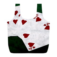 Poker Hands Straight Flush Hearts Full Print Recycle Bags (l)  by FunnyCow