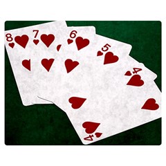 Poker Hands Straight Flush Hearts Double Sided Flano Blanket (medium)  by FunnyCow