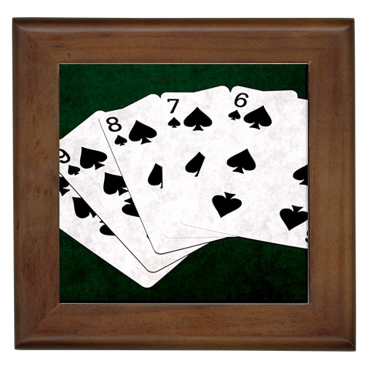 Poker Hands Straight Flush Spades Framed Tiles