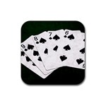 Poker Hands Straight Flush Spades Rubber Coaster (Square)  Front