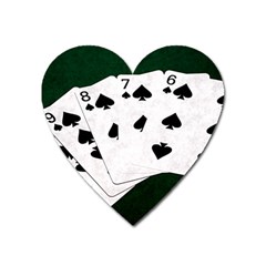 Poker Hands Straight Flush Spades Heart Magnet by FunnyCow