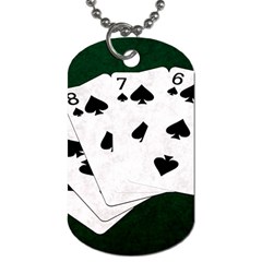 Poker Hands Straight Flush Spades Dog Tag (one Side) by FunnyCow