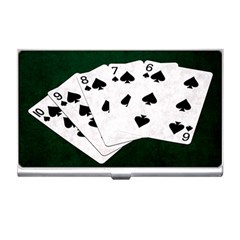 Poker Hands Straight Flush Spades Business Card Holders by FunnyCow