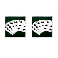 Poker Hands Straight Flush Spades Cufflinks (square) by FunnyCow