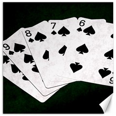 Poker Hands Straight Flush Spades Canvas 12  X 12   by FunnyCow