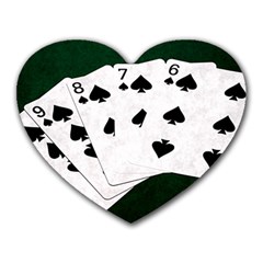 Poker Hands Straight Flush Spades Heart Mousepads by FunnyCow