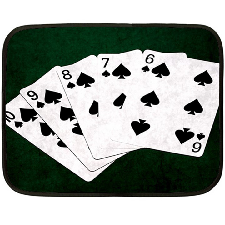 Poker Hands Straight Flush Spades Fleece Blanket (Mini)