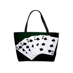 Poker Hands Straight Flush Spades Shoulder Handbags by FunnyCow