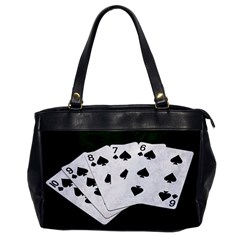 Poker Hands Straight Flush Spades Office Handbags by FunnyCow