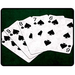 Poker Hands Straight Flush Spades Fleece Blanket (medium)  by FunnyCow