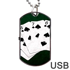 Poker Hands Straight Flush Spades Dog Tag Usb Flash (two Sides) by FunnyCow