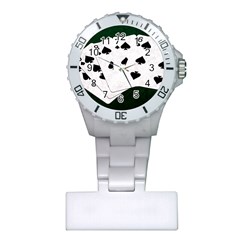 Poker Hands Straight Flush Spades Plastic Nurses Watch by FunnyCow