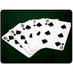 Poker Hands Straight Flush Spades Double Sided Fleece Blanket (Large)  80 x60  Blanket Front