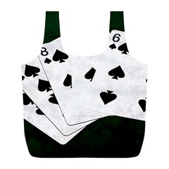 Poker Hands Straight Flush Spades Full Print Recycle Bags (l)  by FunnyCow