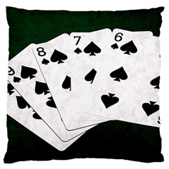 Poker Hands Straight Flush Spades Large Flano Cushion Case (two Sides) by FunnyCow