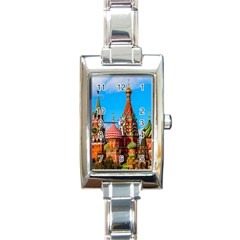 Moscow Kremlin And St  Basil Cathedral Rectangle Italian Charm Watch by FunnyCow