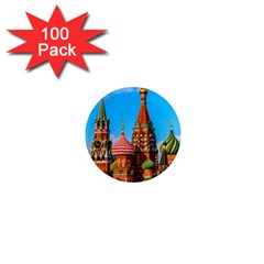 Moscow Kremlin And St  Basil Cathedral 1  Mini Magnets (100 Pack)  by FunnyCow