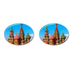 Moscow Kremlin And St  Basil Cathedral Cufflinks (oval) by FunnyCow