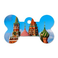 Moscow Kremlin And St  Basil Cathedral Dog Tag Bone (two Sides) by FunnyCow