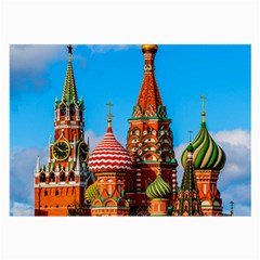 Moscow Kremlin And St  Basil Cathedral Large Glasses Cloth (2-side) by FunnyCow