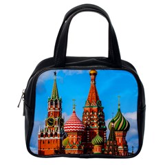 Moscow Kremlin And St  Basil Cathedral Classic Handbags (one Side) by FunnyCow