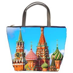 Moscow Kremlin And St  Basil Cathedral Bucket Bags by FunnyCow