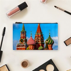 Moscow Kremlin And St  Basil Cathedral Cosmetic Bag (small)  by FunnyCow