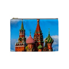 Moscow Kremlin And St  Basil Cathedral Cosmetic Bag (medium)  by FunnyCow