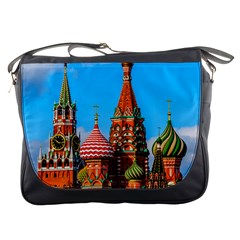 Moscow Kremlin And St  Basil Cathedral Messenger Bags by FunnyCow