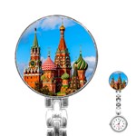 Moscow Kremlin and St. Basil Cathedral Stainless Steel Nurses Watch Front