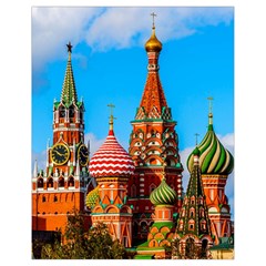 Moscow Kremlin And St  Basil Cathedral Drawstring Bag (small) by FunnyCow