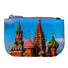 Moscow Kremlin And St  Basil Cathedral Large Coin Purse by FunnyCow