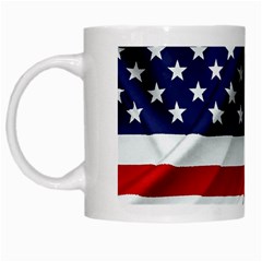 American Usa Flag White Mugs by FunnyCow