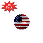 American Usa Flag 1  Mini Buttons (10 pack)  Front