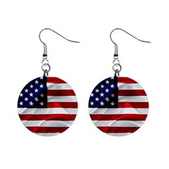 American Usa Flag Mini Button Earrings by FunnyCow